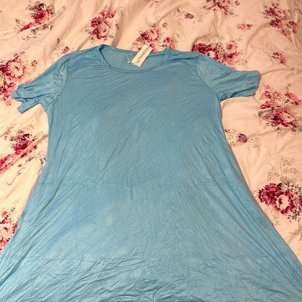 Aqua flowy dress